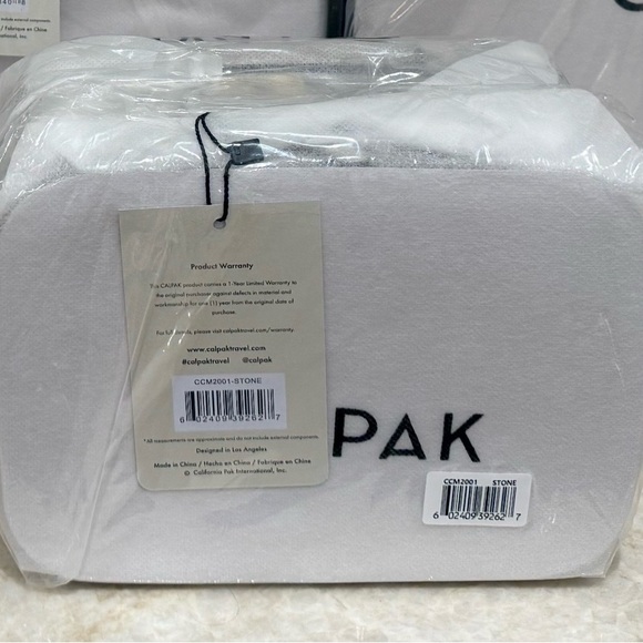 Calpak Small Clear Cosmetic Case in Stone - Picture 3 of 3